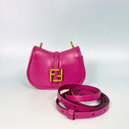 Fendi Nano Fendigraphy Fuchsia Pink Smooth Leather Nano Bag with Gold Hardware Crossbody Bag