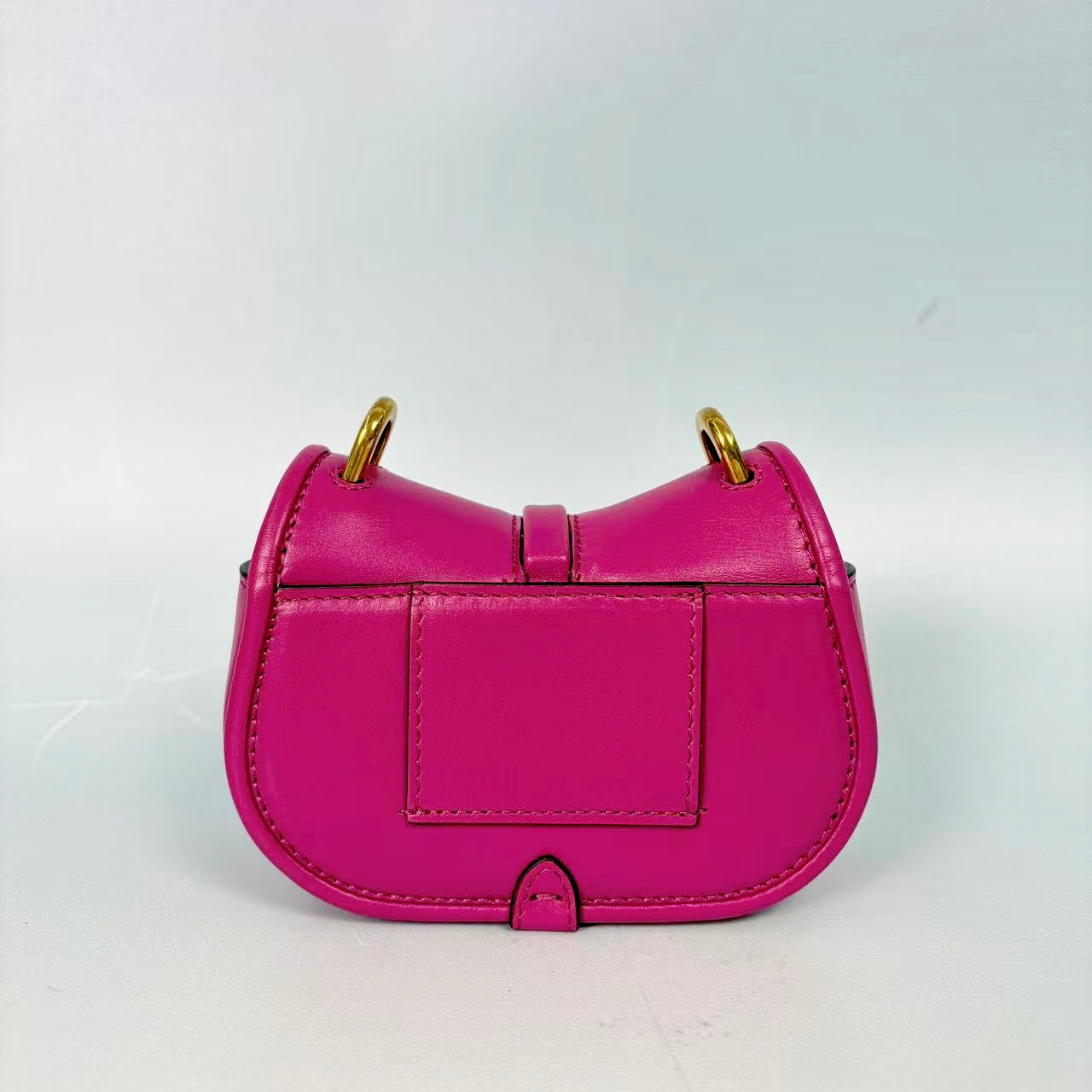 Fendi Nano Fendigraphy Fuchsia Pink Smooth Leather Nano Bag with Gold Hardware Crossbody Bag