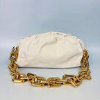 Bottega Veneta Chalk White The Chain Pouch with Gold Hardware