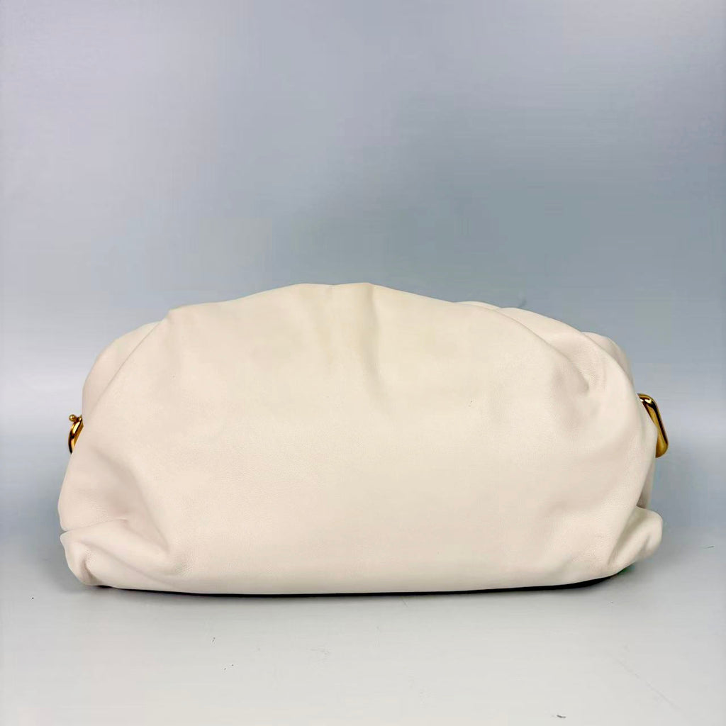 Bottega Veneta Chalk White The Chain Pouch with Gold Hardware