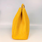 Christian Dior Medium Yellow Grained Leather Diorissimo Bag with Silver Hardware