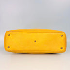 Christian Dior Medium Yellow Grained Leather Diorissimo Bag with Silver Hardware