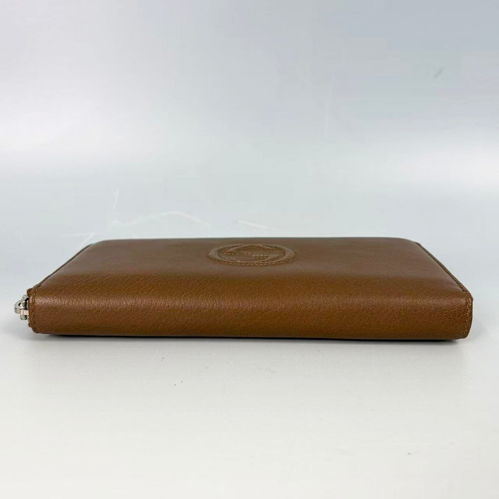 Gucci Soho Cellarius Leather Zip Around Wallet