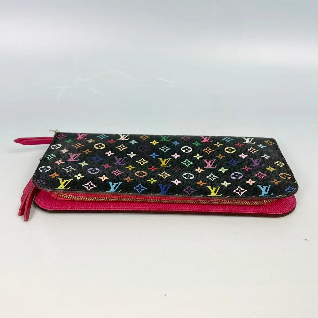 Louis Vuitton x Takashi Murakami Multicolore Black Zippy Wallet