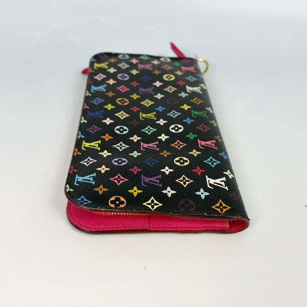Louis Vuitton x Takashi Murakami Multicolore Black Zippy Wallet