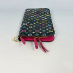 Louis Vuitton x Takashi Murakami Multicolore Black Zippy Wallet
