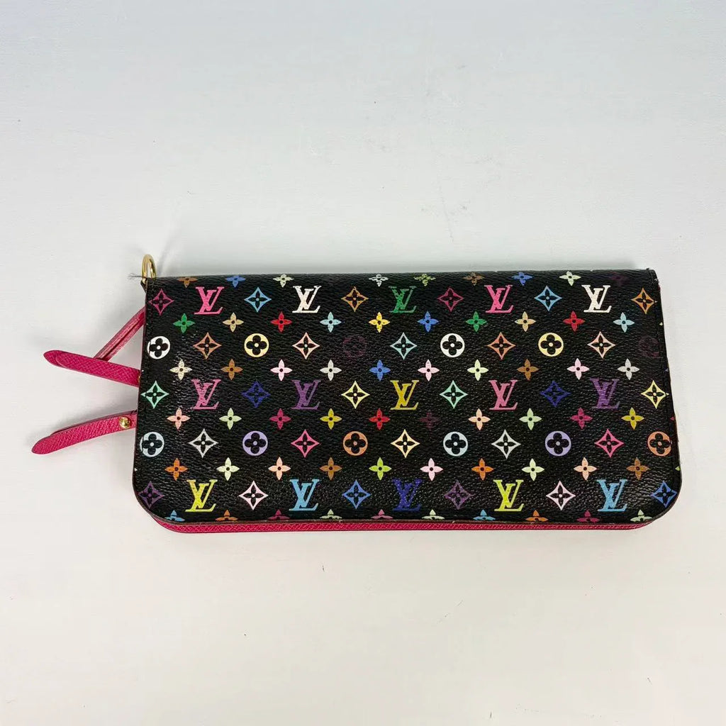 Louis Vuitton x Takashi Murakami Multicolore Black Zippy Wallet