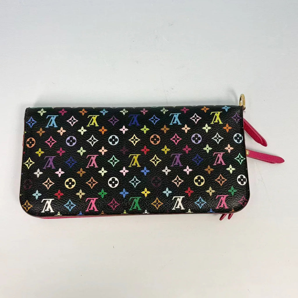 Louis Vuitton x Takashi Murakami Multicolore Black Zippy Wallet