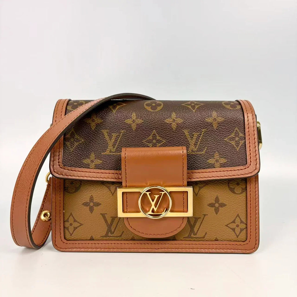 Louis Vuitton Dauphine Mini Shoulder Bag in Monogram and Monogram Reverse Canvas
