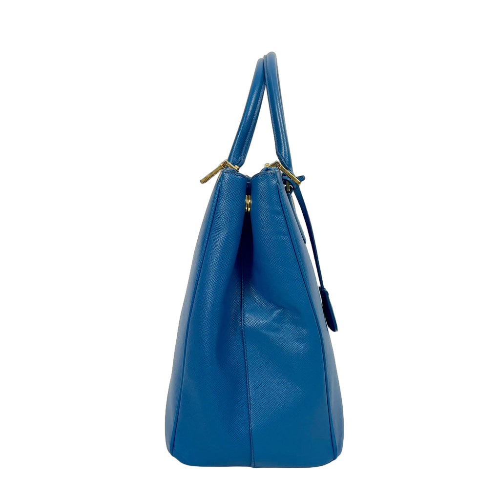 Prada Galleria Saffiano Leather Top Handle Bag - Royal Blue