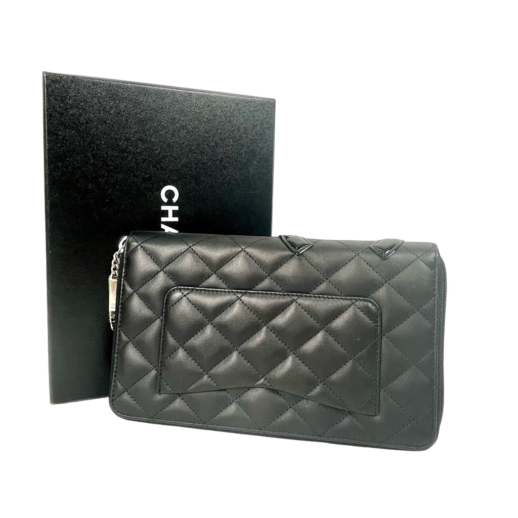 Chanel Cambon Ligne Wallet on Chain (WOC) - Black Quilted Lambskin Shoulder Bag
