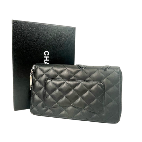 Chanel Cambon Ligne Wallet on Chain (WOC) - Black Quilted Lambskin Shoulder Bag