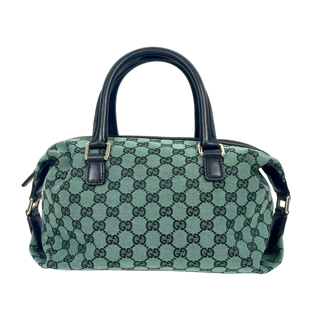 Vintage Gucci GG Canvas Boston Bag - Rare Green