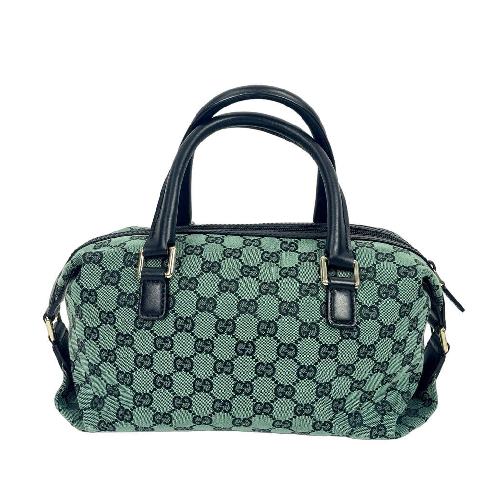 Vintage Gucci GG Canvas Boston Bag - Rare Green