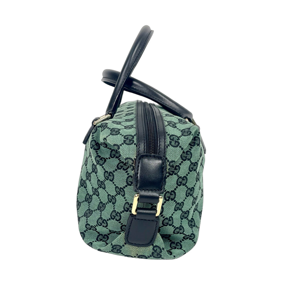 Vintage Gucci GG Canvas Boston Bag - Rare Green