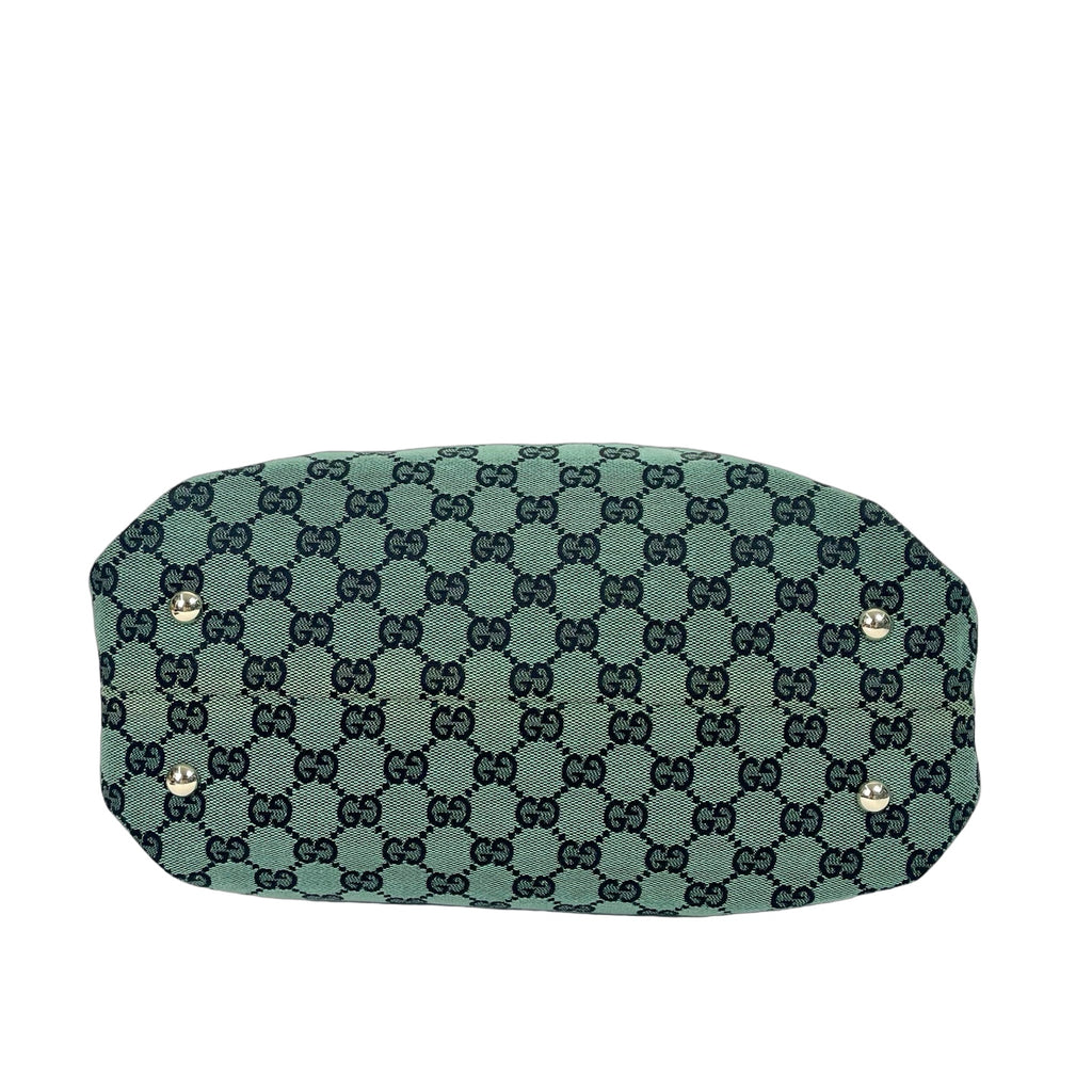 Vintage Gucci GG Canvas Boston Bag - Rare Green
