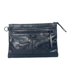 Balenciaga Classic Arena Leather Pouch Clutch Bag - Black