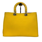 Christian Dior Diorissimo Grained Leather Tote Bag with Pouch - Yellow