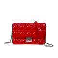 Christian Dior Miss Dior Cannage Patent Leather Flap Bag - Red