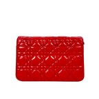 Christian Dior Miss Dior Cannage Patent Leather Flap Bag - Red