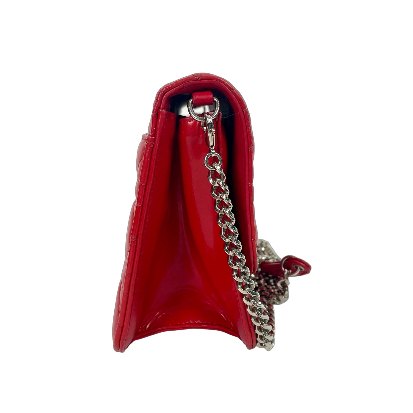Christian Dior Miss Dior Cannage Patent Leather Flap Bag - Red