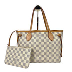 Louis Vuitton Neverfull MM Damier Azur Tote Bag with Pouch
