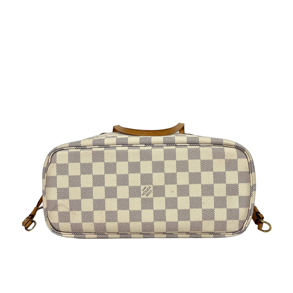Louis Vuitton Neverfull MM Damier Azur Tote Bag with Pouch