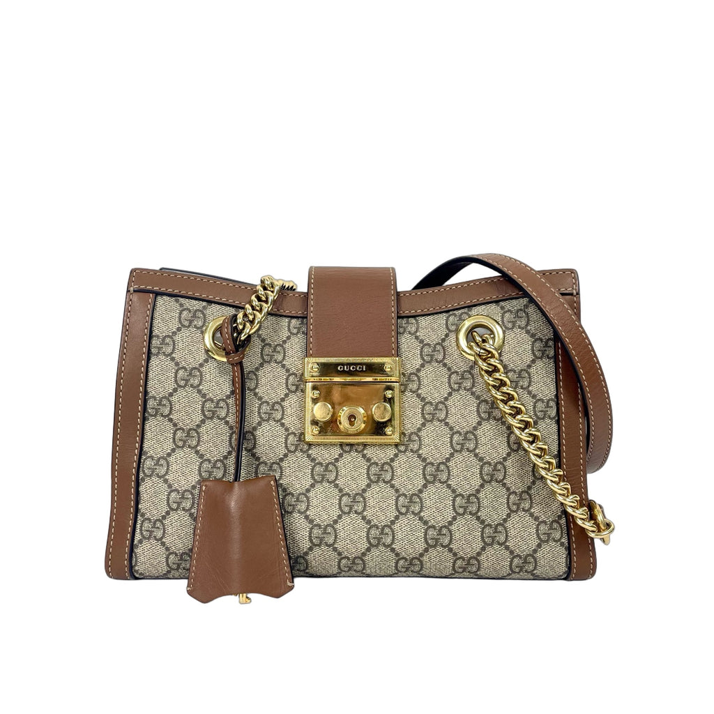Gucci Padlock GG Supreme Shoulder Bag - Classic Brown