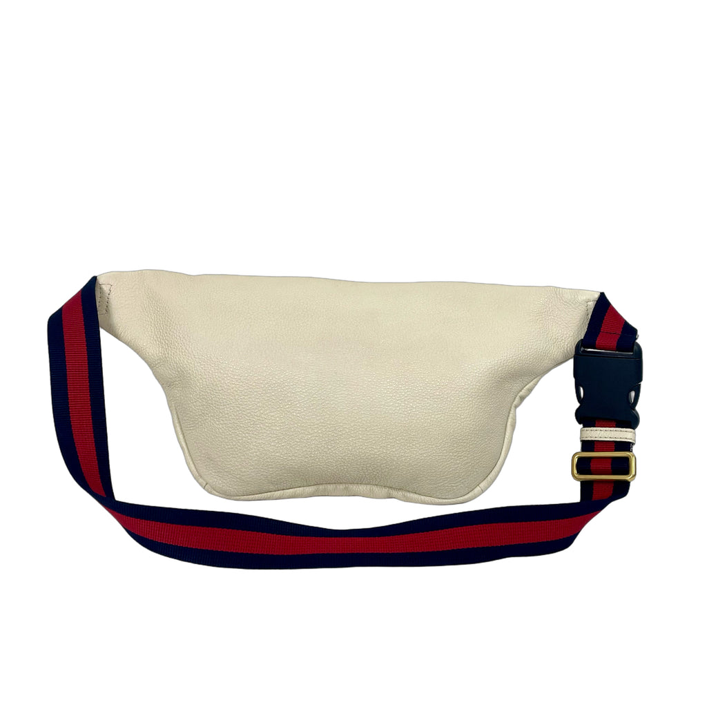 Gucci Vintage Logo Print Leather Belt Bag - White