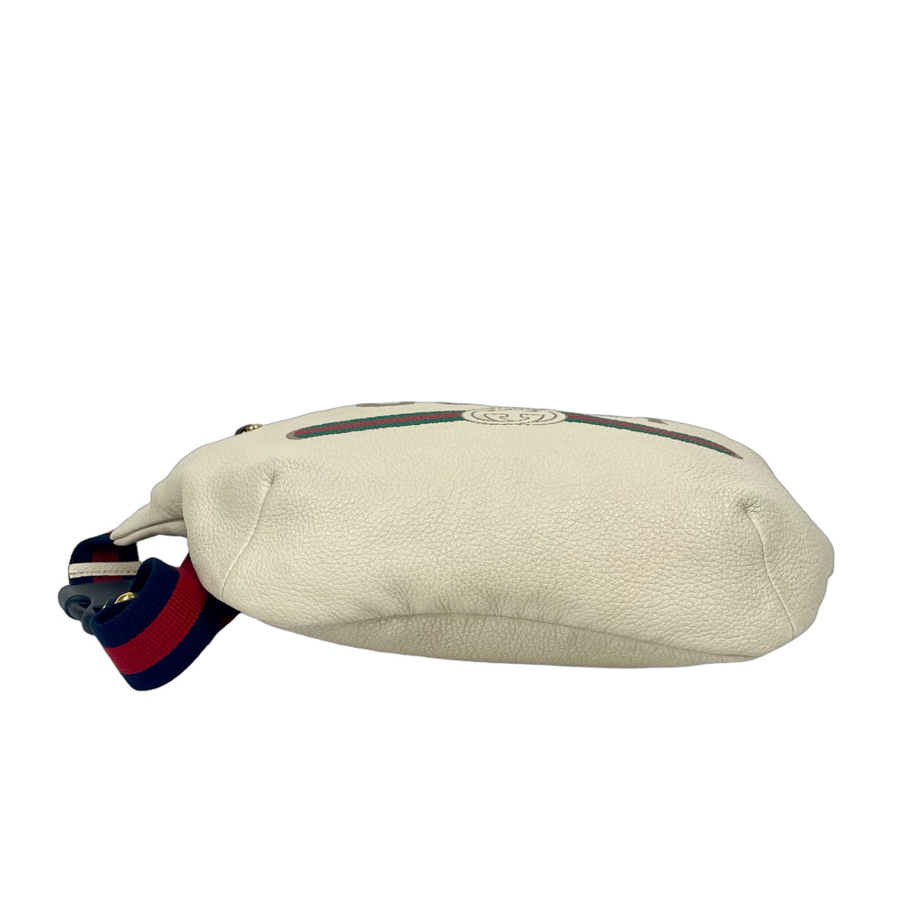 Gucci Vintage Logo Print Leather Belt Bag - White