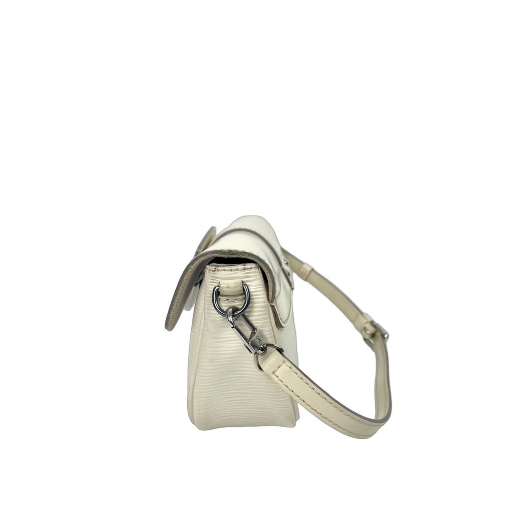 Louis Vuitton Ivory White Epi Leather Baguette Bag with Silver Hardware