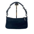Prada Black Nylon Shoulder Bag with Enamelled Triangle Logo