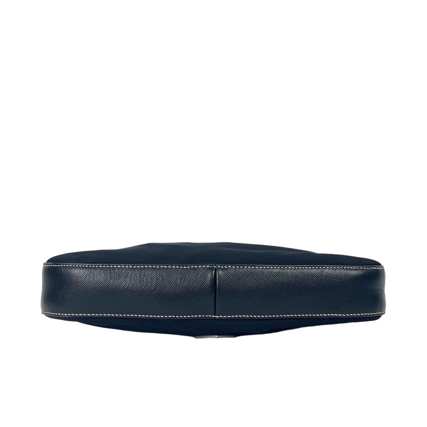 Prada Black Nylon Shoulder Bag with Enamelled Triangle Logo