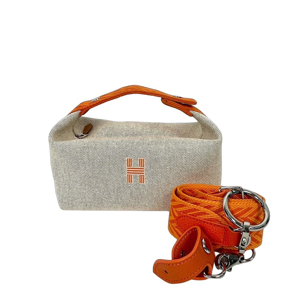 Hermès Orange Bride-a-Brac Canvas Travel Pouch with Shoulder Strap