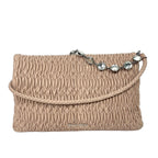 Miu Miu Miu Crystal Matelassé Nappa Leather Bag in Cameo Pink