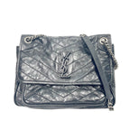 Saint Laurent Niki Medium Chain Bag in Crinkled Vintage Leather