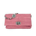 Miu Miu Cloqué Matelassé Leather Shoulder Bag with Crystal Chain