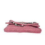 Miu Miu Cloqué Matelassé Leather Shoulder Bag with Crystal Chain
