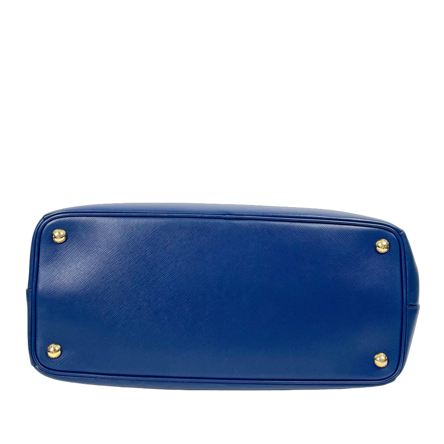 Prada Galleria Saffiano Leather Tote Bag with Zippers - Blue