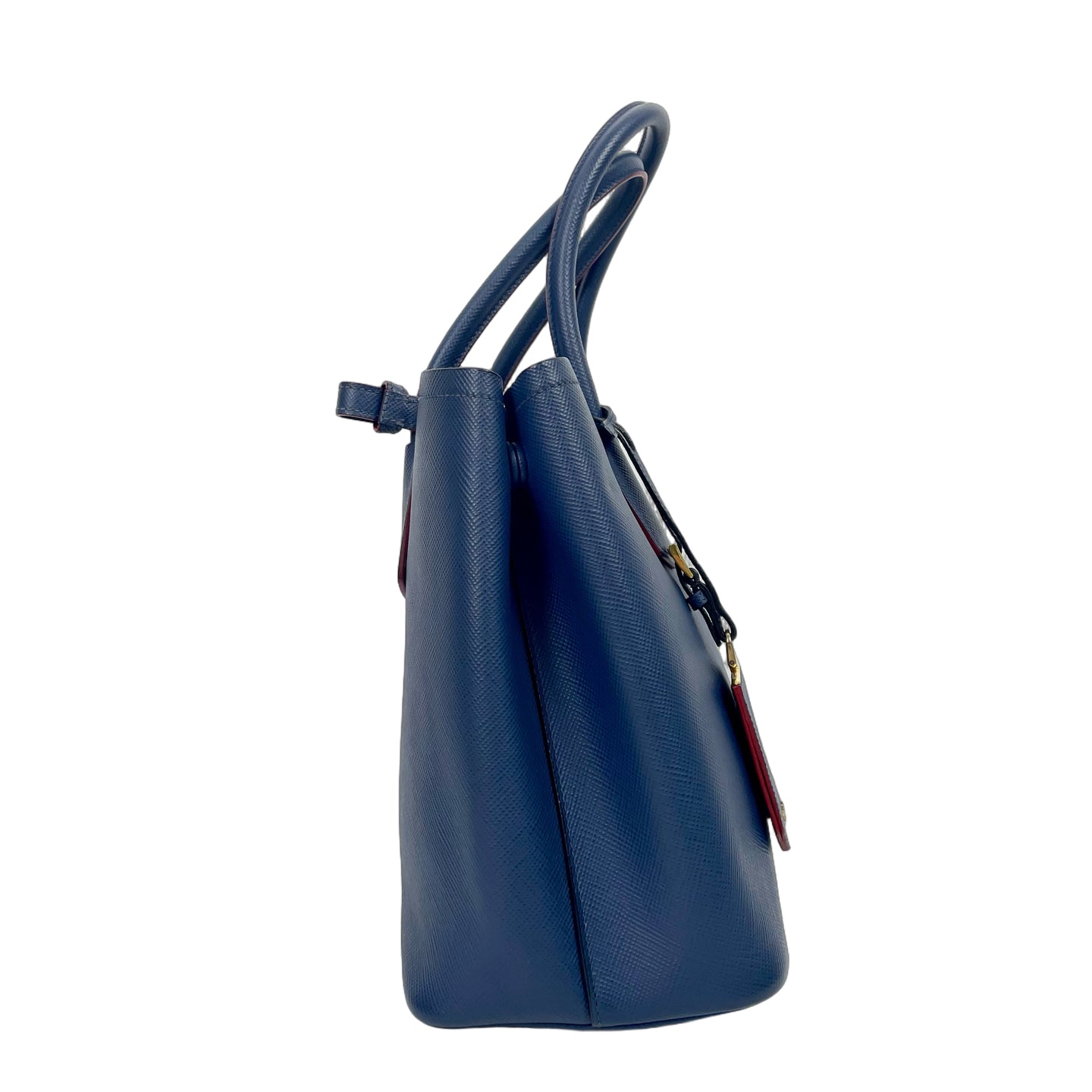 Prada Double Medium Saffiano Leather Tote Bag - Baltico Blue