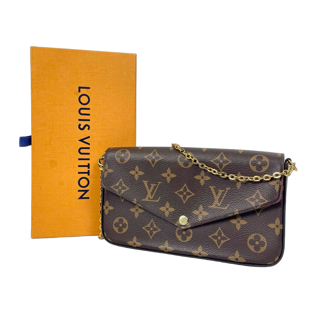 Louis Vuitton Monogram Félicie Pochette with Gold Chain