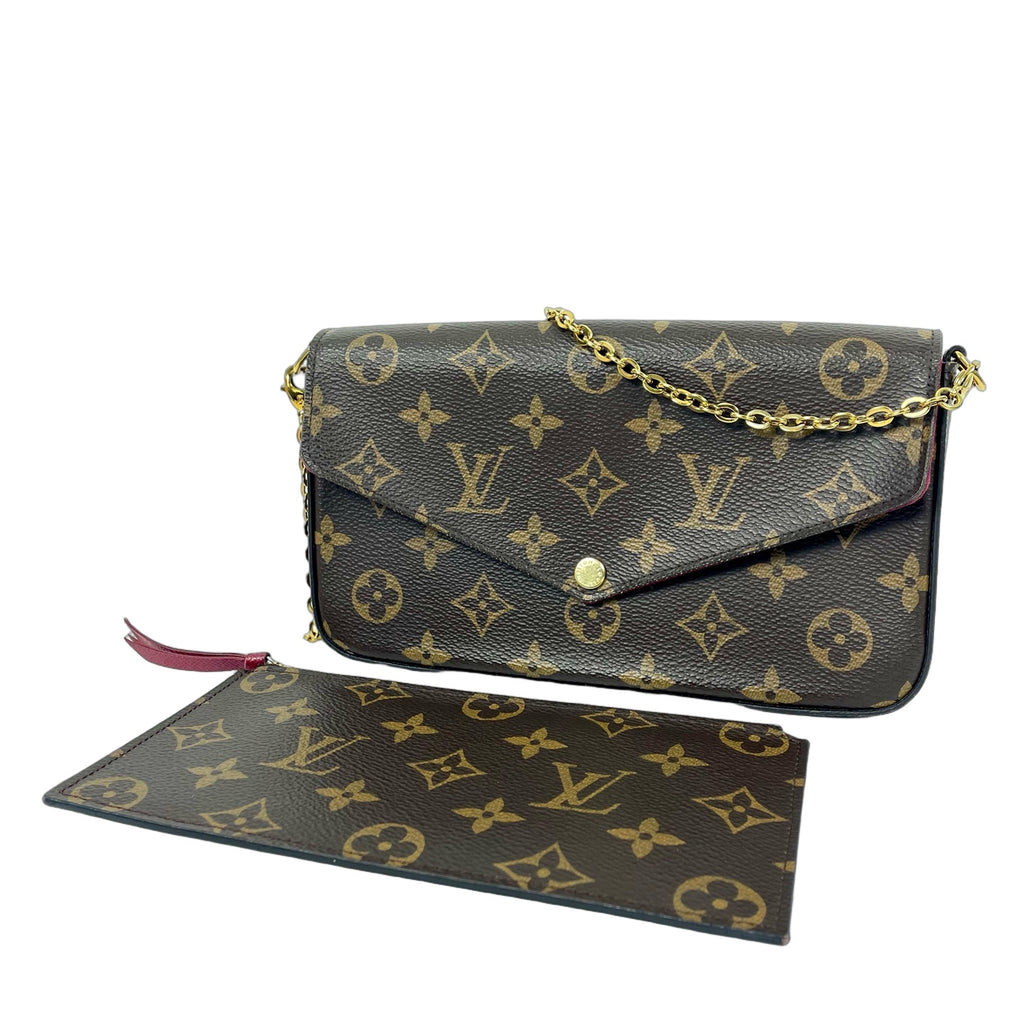 Louis Vuitton Monogram Félicie Pochette with Gold Chain