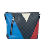 Louis Vuitton Damier Cobalt Mick PM Messenger Bag with Blue & Red V Detail