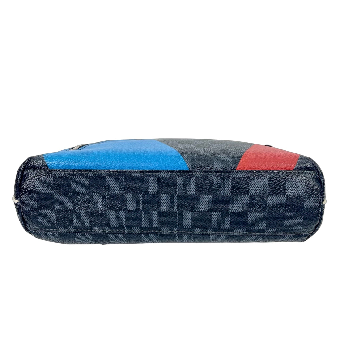Louis Vuitton Damier Cobalt Mick PM Messenger Bag with Blue & Red V Detail