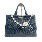 Miu Miu Cloquet Matelassé Leather Crystal Tote Bag in Black