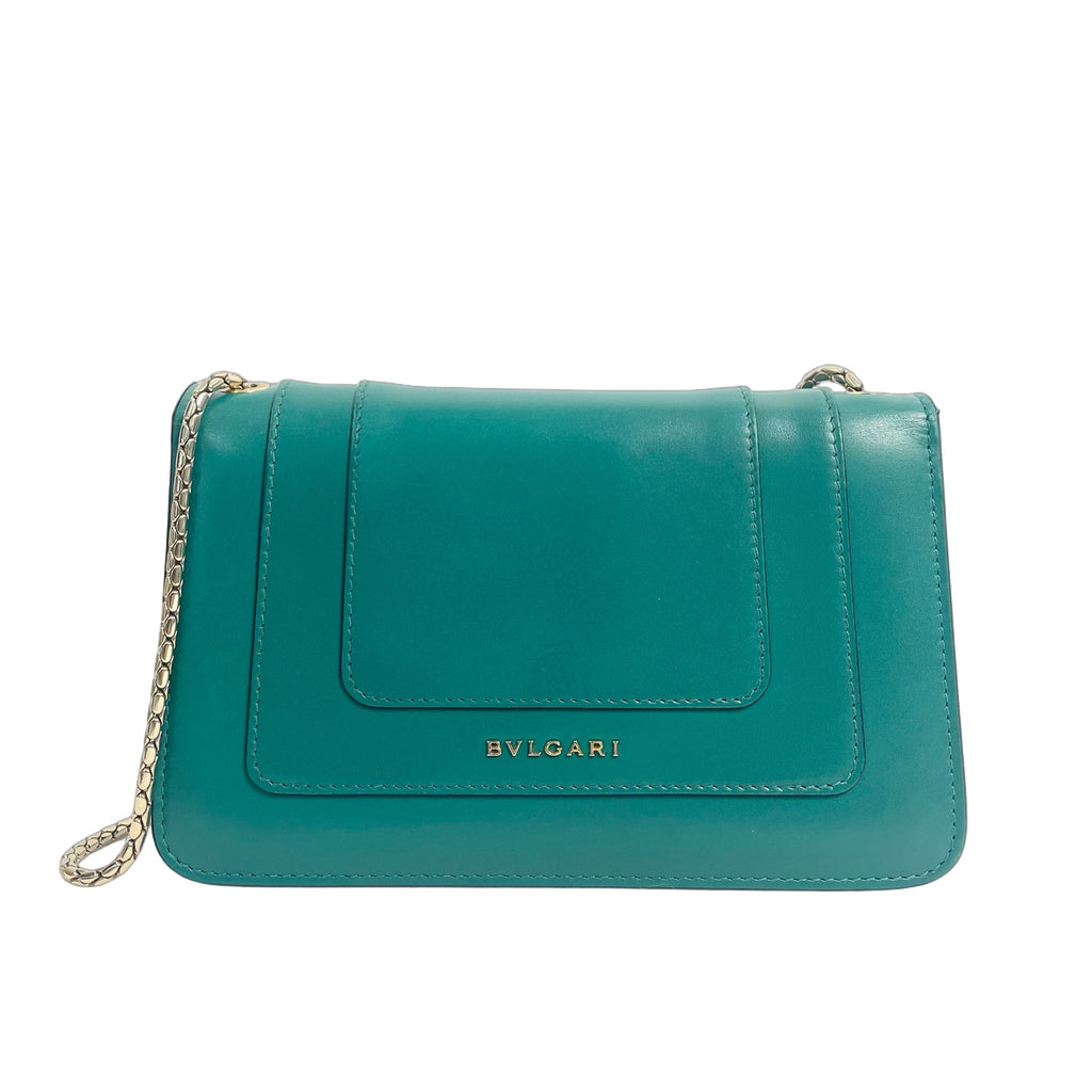 Bvlgari Serpenti Forever Calf Leather Shoulder Bag in Emerald Green