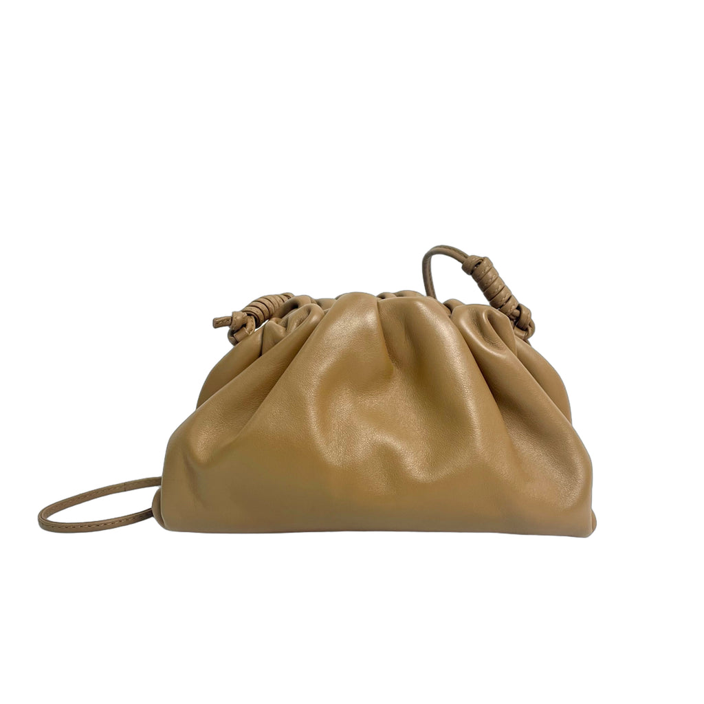Bottega Veneta The Mini Pouch Leather Crossbody Bag in Camel