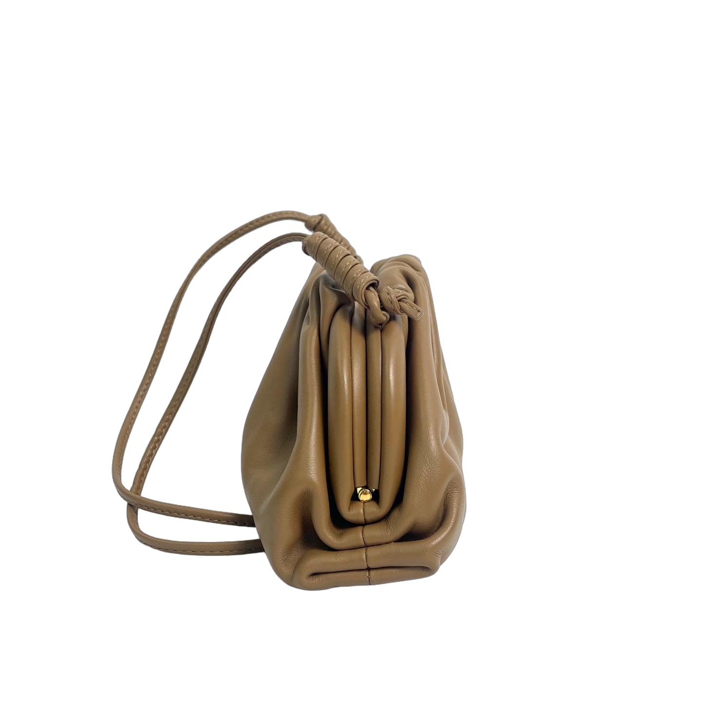 Bottega Veneta The Mini Pouch Leather Crossbody Bag in Camel