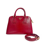 Prada Galleria Saffiano Leather Top Handle Bag in Fuoco Red