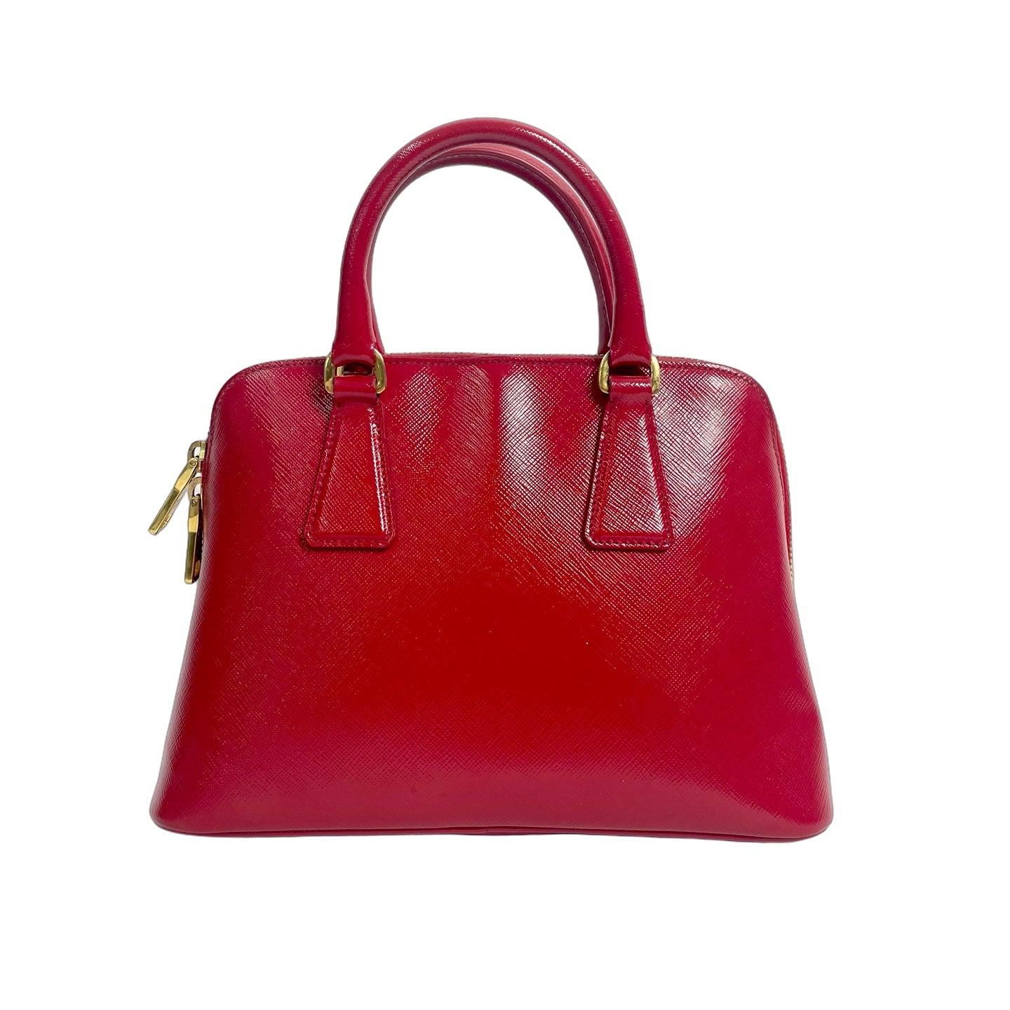 Prada Galleria Saffiano Leather Top Handle Bag in Fuoco Red